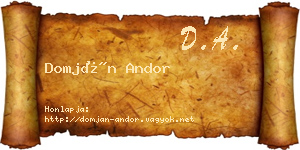 Domján Andor névjegykártya