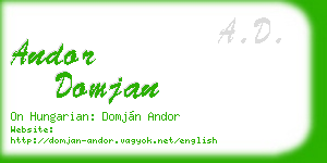 andor domjan business card