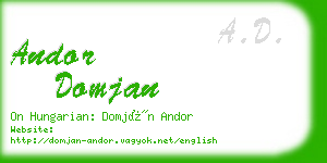 andor domjan business card